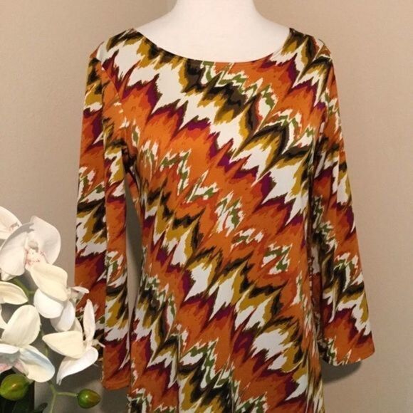Sunny Taylor Diagonal Print Dress or Tunic Size S - Picture 3 of 11